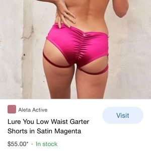 Lunalae Lure You Low-Rise Garter Shorts - Satin